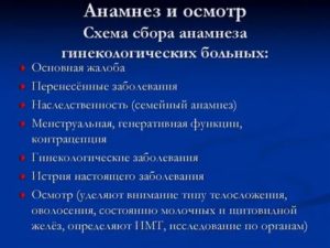 Сбор анамнеза гинекология что это такое