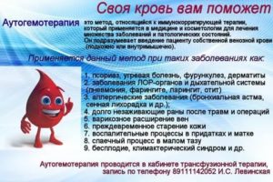 Схема аутогемотерапии при бесплодии