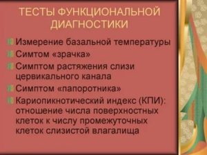 Тесты диагностики функционального состояния яичников