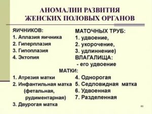 Диагностики аномалий развития женских половых органов