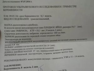 Расшифровка узи матки на ранних сроках беременности