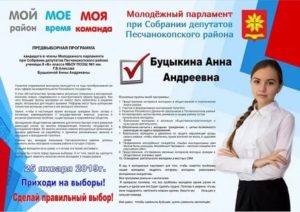 Программа кандидата в члены молодежного парламента