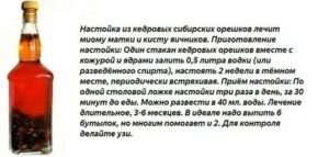 Кедровые орехи настойка на водке лечебные свойства при миоме матки