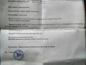 Жидкость в позадиматочном пространстве после овуляции на узи