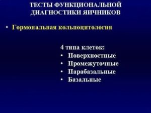 Тесты диагностики функционального состояния яичников