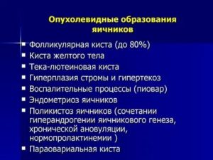 Опухоли и опухолевидные образования яичников у детей