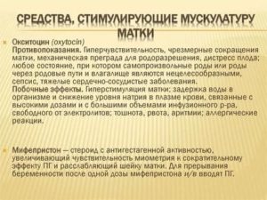 Какие таблетки могут вызвать сокращение матки