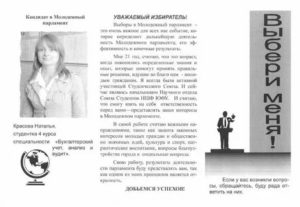 Программа кандидата в члены молодежного парламента